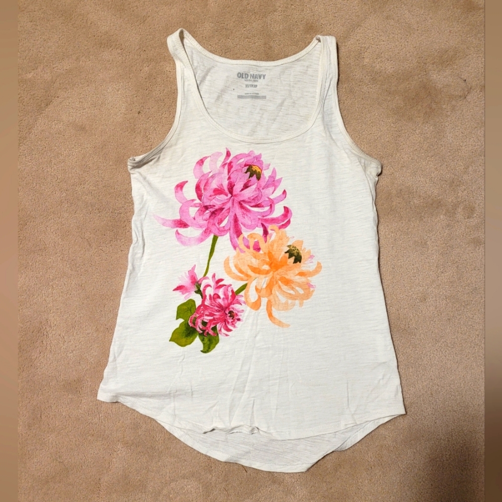 Old Navy Graphic Floral Tank Top